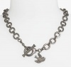 Marc by Marc Jacobs Necklace, 20 Silver-Tone 'Petal to the Metal' Toggle Link Necklace with Bird Charm