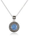 Judith Jack Color Essentials Marcasite Blue Pendant Necklace, 18