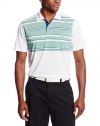 IZOD Men's Short Sleeve Pieced Stripe With Mesh Golf Polo