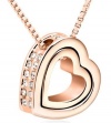 Mondaynoon Swarovski Elements Crystal Pendant Necklace for Women Forever Love, Heart-shaped