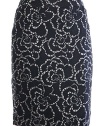 Charter Club Women's Plus Size Floral Print Pencil Skirt 22W Deep Black Combo