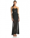 BCBGMAXAZRIA Women's Caitlyn Strapless Evening Dress with Embellished Bodice, Black, 4