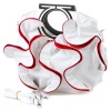 MG Collection Stylish White / Red Large Ruffles Handbag w/Shoulder Strap