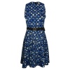 MICHAEL Michael Kors Sleeveless Printed Dress with Belt (Amalfi Blue)