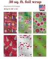 Premium Foil Christmas Gift Wrap Wrapping Paper for Men, Women, Boys, Girls, Kids 6 Different 12 ft X 30 in Rolls Included Xmas Santa, Snowman, Reindeer, Snowflakes