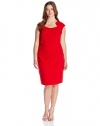Calvin Klein Women's Plus-Size Cap-Sleeve Side-Rouched Sheath Dress