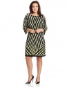 Calvin Klein Women's Plus-Size 3/4 Sleeve Printed Shift Dress