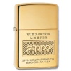 Zippo Logo High Polish Brass Lighter (Gold, 5 1/2x3 1/2-cm)