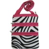 Zebra Pink Trim Shoulder Bag Purse