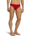 Speedo Men's Shoreline 1 Inch Xtra Life Lycra Fashion Brief Swimsuit, Red, 30