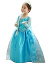 Inspired Elsa Costume Princess Dress with Bracelet for Mom (4-5 Yrs)