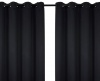 Luxura Room Darkening, Insulated Grommet Window Curtain Set (2 pieces) in Black