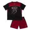 Nike Little Boys' Toddler Nike Baseball Shirt and Shorts Set Black Red 3t