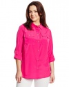 Jones New York Women's Plus-Size Utility Pocket Shirt with Buttons