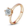 Yoursfs Unique Solitaire Cubic Zirconia CZ Engagement Ring 18K Rose Gold Plated Jewelry Rhinestone Promise Gift Ring