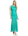 Jump Juniors Sleeveless Floral Lace Gown, Jade, 7/8