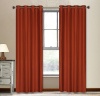 Vegas Faux Silk Lined Grommet Curtain Pair (56x88) in Sunset Orange