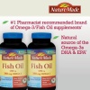 Nature Made Fish Oil 360 mg Omega-3 2 Bottles- 200 Softgels Each Bottle