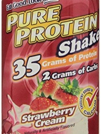 Worldwide Nutrition - Pure Protein Shake 35 Grams Protein, Strawberry Cream 11oz (Pack of 12)