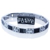 Mens Stainless Steel Bracelet with Black Carbon Fiber and a Stylish Clasp