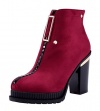 Laikakingdom Crystal Zipper Closure Platform Suede High Heels Shoes For Women(5.5 B(M) US, Red)