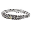 925 Silver Fancy Filigree Design Bracelet with 18k Gold Accents- 7.5 IN