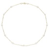 14k Yellow Gold White Freshwater Pearl Tin-cup Necklace (4-5 mm) Birthday Gift for Girls