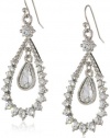 1928 Jewelry Bridal Crystal Silver-Tone Crystal Teardrop Earrings