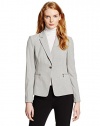 Calvin Klein Women's One-Button Zipper-Detail Cross-Dye Suit Jacket