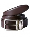Club Room Men's Black / Brown Reversible 1.25 Leather Dress Belt (32 REG)