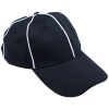 Official Black with White Stripes Referee / Umpire Cap by Crown Sporting Goods