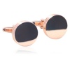 Smooth Round Cufflinks 18K Rose Gold Plated Gift Boxed By Digabi