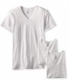 Calvin Klein Mens Body 3 Pack Slim Fit Short Sleeve V-Neck Tee, White, Large