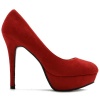 Ollio Women's Shoe High Heel Platform Faux Suede Multi Color Pump