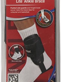 Mueller Sports Lite Active Hinged Ankle Brace-Volleyball-Basketball-White-Black