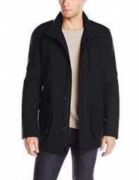 Marc New York by Andrew Marc Men's Terry Wool Field Coat, Black, Large