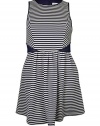 Jessica Simpson Women's Striped Fit & Flare Dress (12, Peacoat/White)