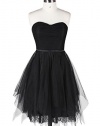 Belle Poque Short Mini Fitted Strapless Ball Cocktail Party Dresses Black M