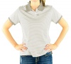 Devon & Jones Women's Short Sleeve Northport Jersey Striped Polo Shirt D350W