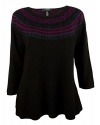 Ralph Lauren Women's Plus Size Jacquard-Knit Peplum Sweater Top