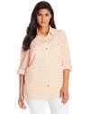 Jones New York Women's Plus-Size Roll Sleeve Safari Style Shirt