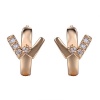 Snowman Lee Fashion Jewelry Waves Of Cool Breeze Blows W Gemstone 18k Rose Gold Plated Hoop Earrings