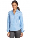 Jones New York Women's Petite Long Sleeve No-Iron Easy Care Blouse, New Blue, 10P