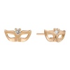 Romantic Time Queen's Mask Zirconia Stone Novelty Style 18k Rose Gold Plated Stud Earrings