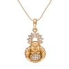 Romantic Time 18k Rose Gold Plated Headdress Fraternity Buddha Diamond Accenated Amulet Pendant Necklace