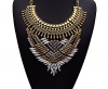 Girl Era Multi-Leaves Turquoise Jewelry Necklace Hot Fashion Filigree Necklaces(gold)