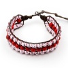 Real Spark Shining Crystal beads Wrap Bracelet 3 Wraps Metal Loop Ajustable bracelet
