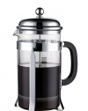 French Press & Espresso Maker by CoastLine, 8 Cups (4 Mugs), Coffee Press Heat-resistant Borosilicate Glass with Double Screen System Filters Coffee Thoroughly. No Grounds, Stainless Steel