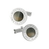 Montblanc Classic Collection Cufflinks Platinum-plated and Falcon's Eye Inlay 107052