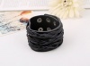 Black Multi Braided Bracelet Of Mysterious Wrap Leather Punk Fashion Style